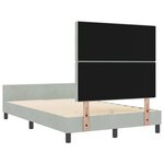 vidaXL Cadre de lit avec tête de lit Gris clair 120 x 190 cm Velours