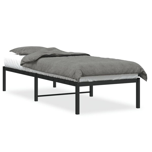 vidaXL Cadre de lit métal sans matelas noir 75x190 cm