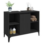vidaXL Meuble d'évier noir 80x33x60 cm bois d'ingénierie
