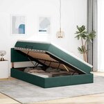vidaXL Lit de Rangement avec matelas Vert foncé 140 x 190 cm Velours