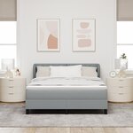 Lit Box Spring vidaXL avec Matelas Grise Clair 140x190 cm en Tissu