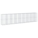 vidaXL Panier gabion avec couvercle 850x100x200 cm fer galvanisé