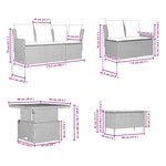 vidaXL Ensembles de meubles 5 Pièces Gris et bleu marine Rotin PE