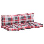 vidaXL Coussins de palette 2 Pièces carreaux rouges tissu