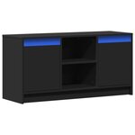 vidaXL Meuble TV avec LED noir 100x34x50 cm bois d'ingénierie