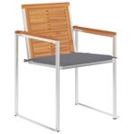 vidaXL Chaises de jardin avec coussins 2 Pièces Acacia solide et acier