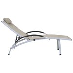 vidaXL Chaise longue aluminium textilène crème