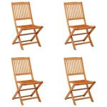 vidaXL Chaises de jardin pliables lot de 4 Bois d'eucalyptus massif
