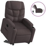 vidaXL Fauteuil inclinable électrique marron foncé tissu
