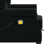 vidaXL Fauteuil de massage avec repose-pied Noir Tissu