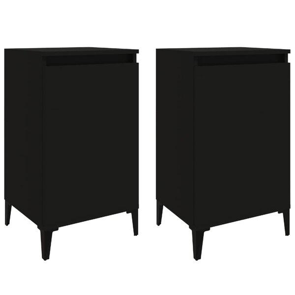 vidaXL Tables de chevet 2 Pièces noir 40x35x70 cm bois d'ingénierie