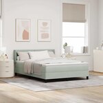 vidaXL Lit à ressorts avec matelas noir 100x200 cm en velours