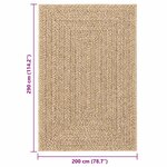 vidaXL Tapis ZIZUR beige 140x200 cm aspect de jute intérieur extérieur