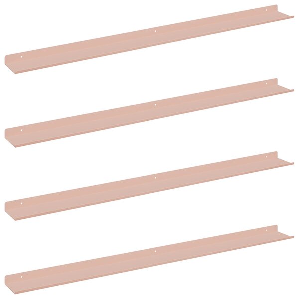 vidaXL Étagère flottante 4 Pièces Rose 100 x 9 x 2 5 cm Acier