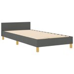 Lit vidaXL gris foncé 90x190 cm en tissu