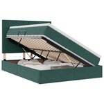 vidaXL Lit avec rangement et matelas Vert foncé 140 x 200 cm Velours