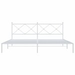 vidaXL Cadre de lit métal avec tête de lit blanc 200x200 cm