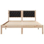 vidaXL Cadre de lit avec tête de lit Noir 140 x 200 cm Pin massif
