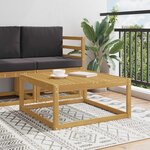 vidaXL Pouf d'Extérieur Bois d'Acacia Massif Blanc 79 x 79 x 37 cm
