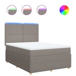 vidaXL Sommier à lattes de lit avec matelas Taupe 140x190 cm Tissu