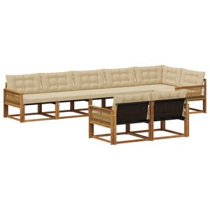 vidaXL Ensemble de canapés d'extérieur 8 Pièces Naturel et Beige