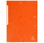 Chemise 3 rabats + elastique A4 cap 35 mm carte Orange EXACOMPTA