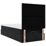 VidaXL Cadre de lit ottoman avec matelas noir 100x200cm velours