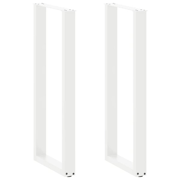 vidaXL Pieds de table de bar en U 2 pièces blanc 50 x (110-111) cm acier