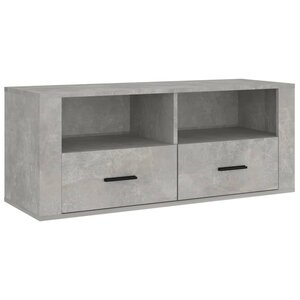 vidaXL Meuble TV Gris béton 100x35x40 cm Bois d'ingénierie