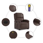 vidaXL Fauteuil inclinable de massage électrique marron similicuir