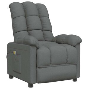 vidaXL Fauteuil de massage Gris foncé Tissu