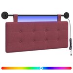 vidaXL Tête de lit suspendue Avec lumière LED Bordeaux Tissu