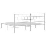 vidaXL Cadre de lit métal avec tête de lit blanc 200x200 cm