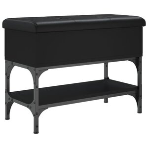 vidaXL Banc à chaussures noir 62x32x45 cm bois d'ingénierie