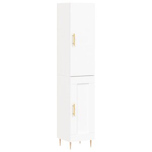 vidaXL Buffet haut Blanc 34 5x34x180 cm Bois d'ingénierie