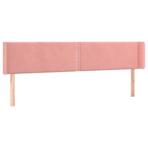 vidaXL Tête de lit avec oreilles Rose 203x16x78/88 cm Velours