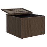 vidaXL Tabouret de jardin avec coussin Marron 55x55x37 cm Résine tressée