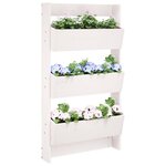 vidaXL Jardinière murale 3 niveaux 60x18 5x110 cm blanc pin massif