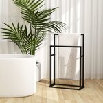 vidaXL Porte-serviettes sur pied Noir 48x24x78 5 cm Fer