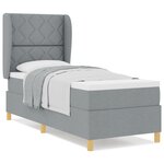 Lit Box Spring vidaXL avec Matelas Gris clair 80x200 cm Tissu
