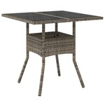 vidaXL Ensemble à manger de jardin et coussins 3 Pièces gris rotin verre