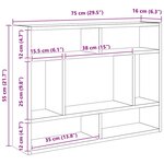 vidaXL Étagère murale Noir 75x16x55 cm Bois d'ingénierie