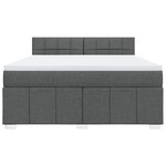vidaXL Sommier à lattes de lit avec matelas Gris foncé 180x200cm Tissu