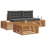 vidaXL Ensemble de canapés d'extérieur 3 Pièce Naturel et Anthracite