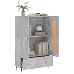 vidaXL Buffet haut gris béton 69 5x31x115 cm bois d'ingénierie