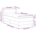 vidaXL Lit à Ressorts avec matelas Gris foncé 80 x 200 cm tissu