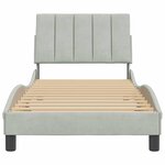 vidaXL Cadre de lit sans matelas Hanko gris clair 90x190 cm velours