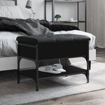 vidaXL Banc à chaussures noir 62x42x45 cm bois d'ingénierie