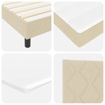 vidaXL Lit boxspring avec matelas Crème 160 x 200 cm tissu