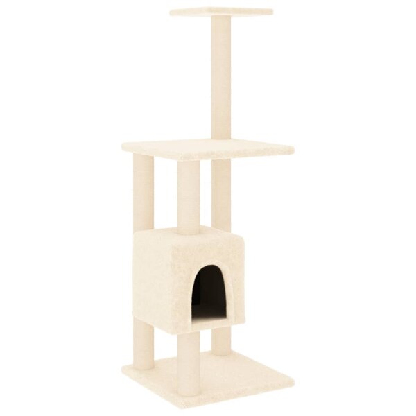 vidaXL Arbre à chat avec griffoirs en sisal Crème 104 cm